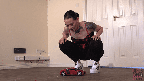 Tiana 9 - I crush and spit on your favourite Toy Car (Close-up)